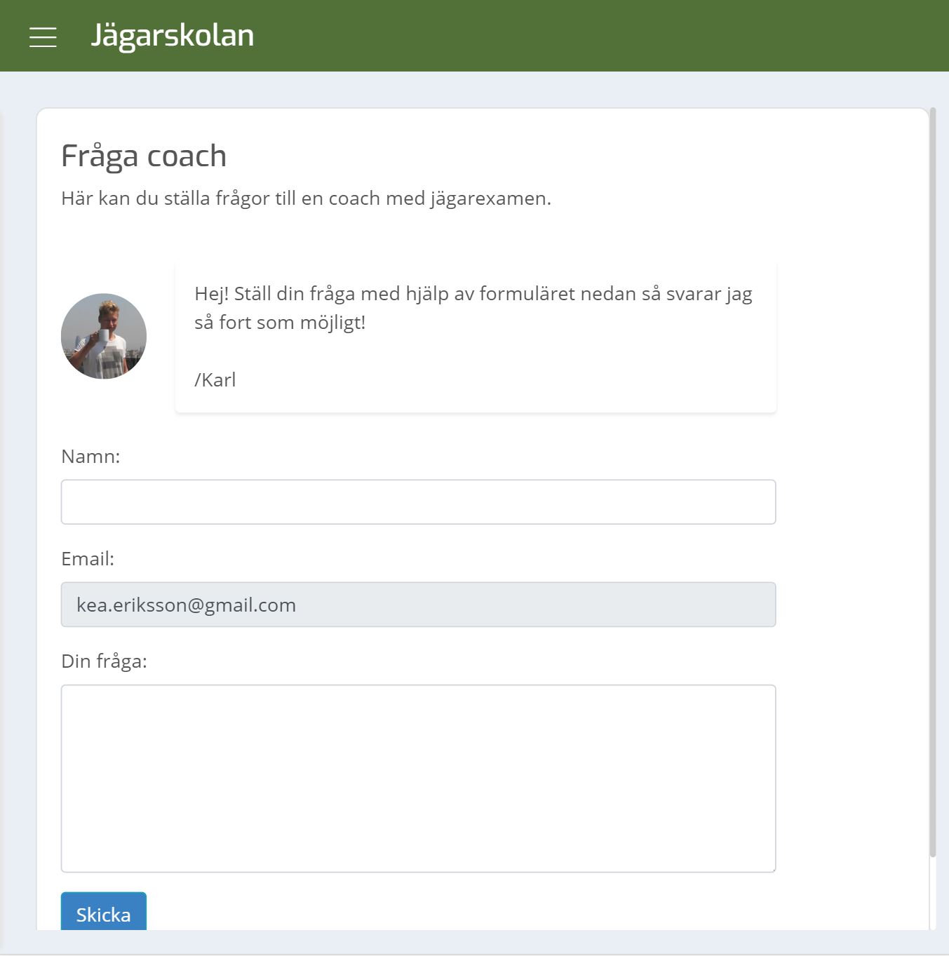 Fråga en personlig coach med jägarexamen